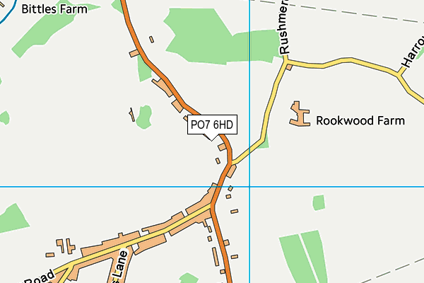 PO7 6HD map - OS VectorMap District (Ordnance Survey)