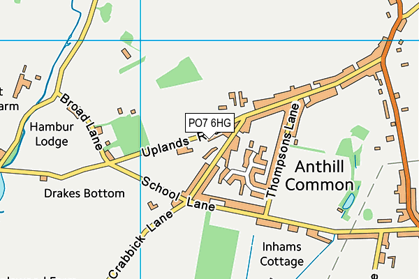 PO7 6HG map - OS VectorMap District (Ordnance Survey)