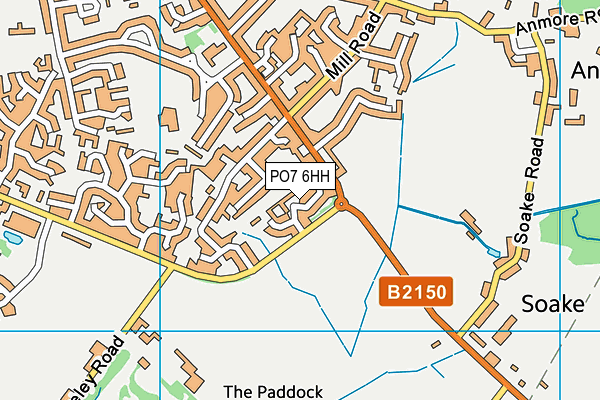 PO7 6HH map - OS VectorMap District (Ordnance Survey)