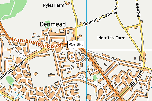 PO7 6HL map - OS VectorMap District (Ordnance Survey)