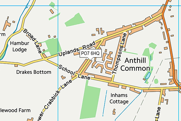 PO7 6HQ map - OS VectorMap District (Ordnance Survey)