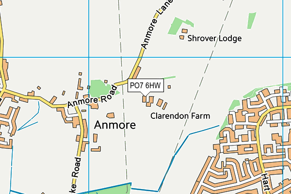 PO7 6HW map - OS VectorMap District (Ordnance Survey)