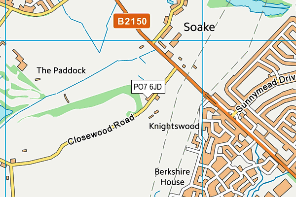 PO7 6JD map - OS VectorMap District (Ordnance Survey)