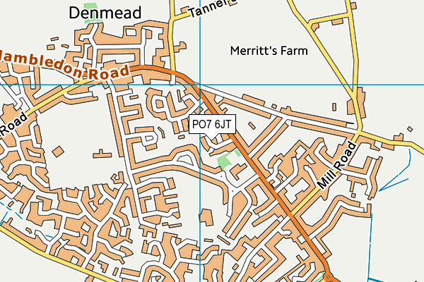 PO7 6JT map - OS VectorMap District (Ordnance Survey)