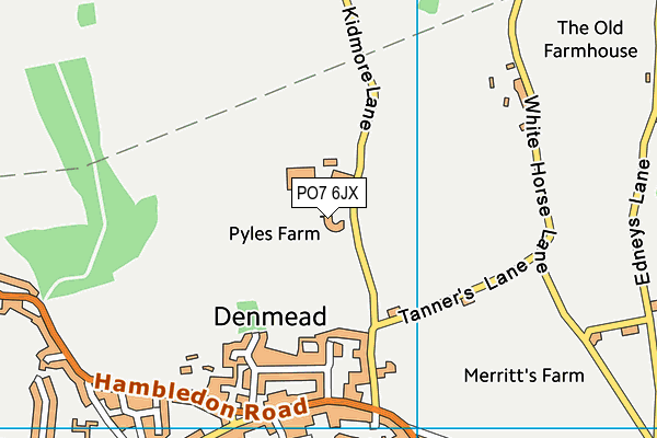 PO7 6JX map - OS VectorMap District (Ordnance Survey)