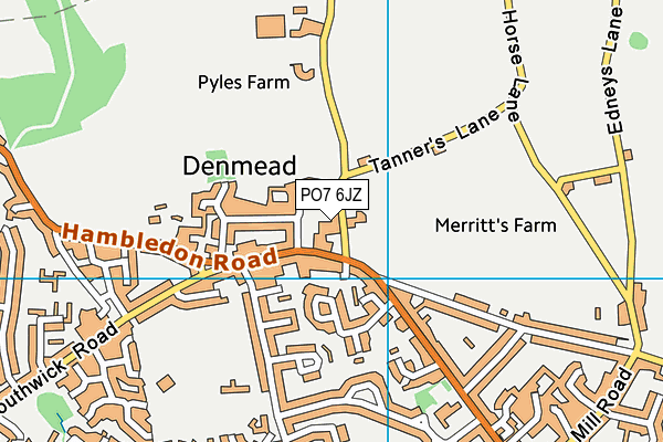 PO7 6JZ map - OS VectorMap District (Ordnance Survey)