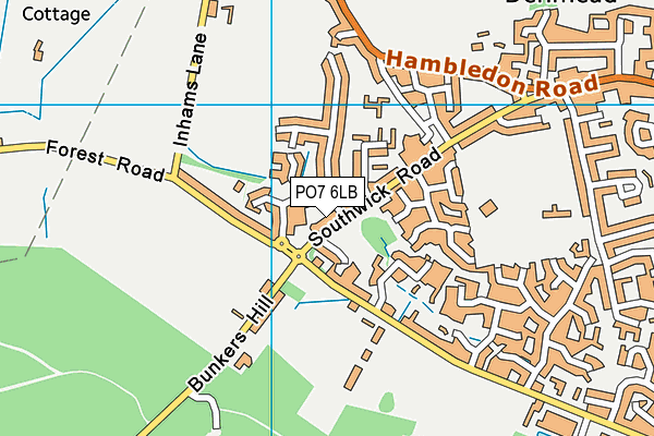 PO7 6LB map - OS VectorMap District (Ordnance Survey)