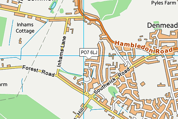 PO7 6LJ map - OS VectorMap District (Ordnance Survey)