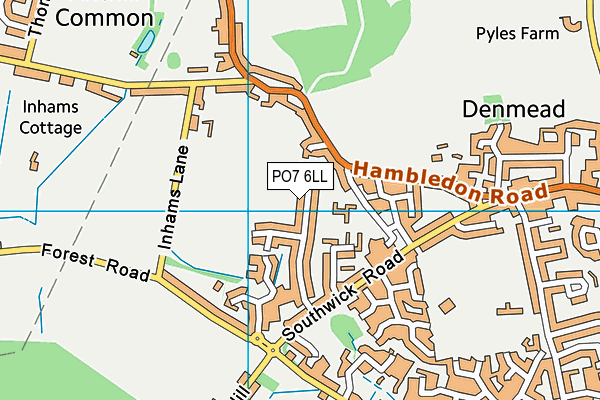 PO7 6LL map - OS VectorMap District (Ordnance Survey)