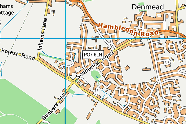 PO7 6LN map - OS VectorMap District (Ordnance Survey)