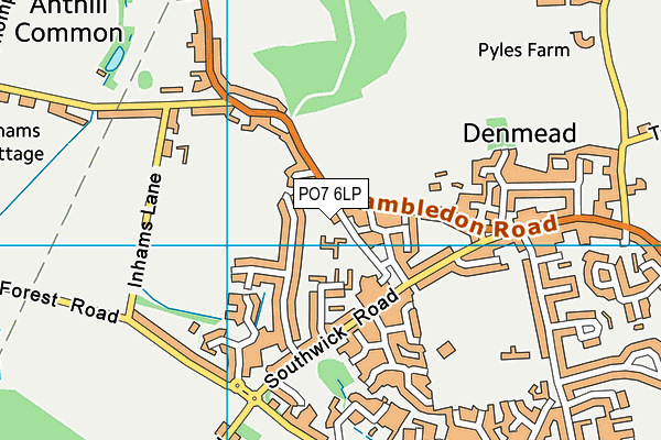 PO7 6LP map - OS VectorMap District (Ordnance Survey)