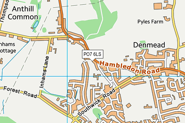 PO7 6LS map - OS VectorMap District (Ordnance Survey)