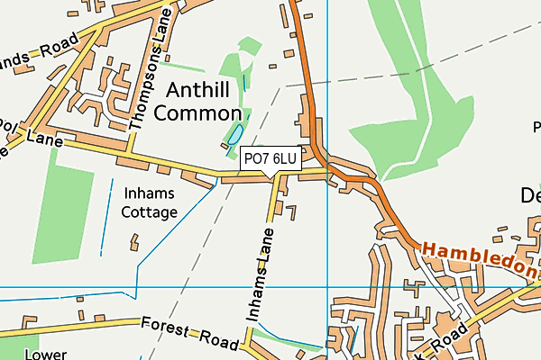 PO7 6LU map - OS VectorMap District (Ordnance Survey)