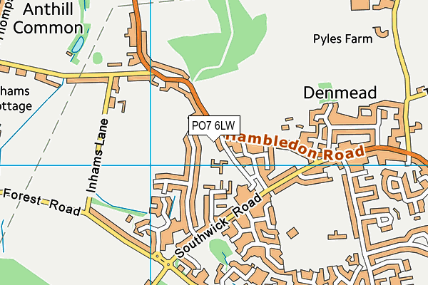 PO7 6LW map - OS VectorMap District (Ordnance Survey)