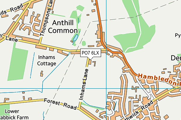 PO7 6LX map - OS VectorMap District (Ordnance Survey)