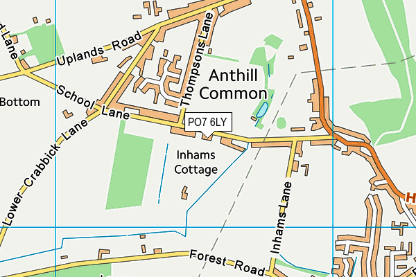 PO7 6LY map - OS VectorMap District (Ordnance Survey)