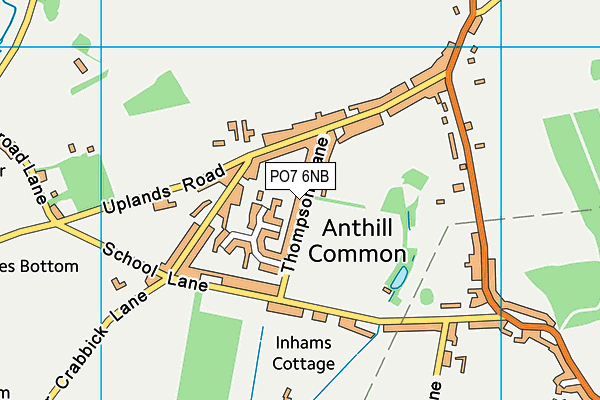 PO7 6NB map - OS VectorMap District (Ordnance Survey)