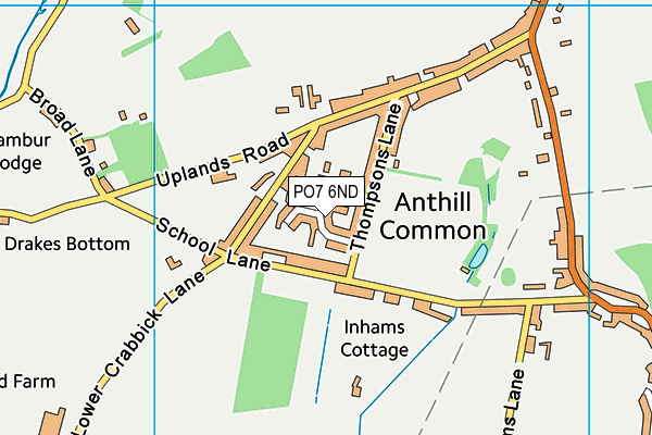 PO7 6ND map - OS VectorMap District (Ordnance Survey)