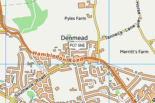 PO7 6NE map - OS VectorMap District (Ordnance Survey)
