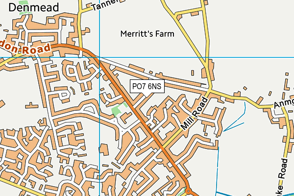PO7 6NS map - OS VectorMap District (Ordnance Survey)
