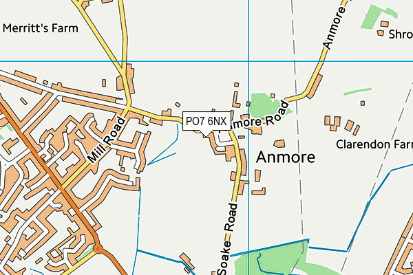 PO7 6NX map - OS VectorMap District (Ordnance Survey)