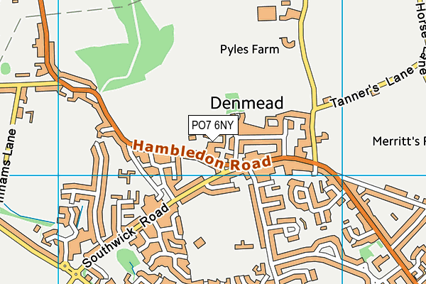 PO7 6NY map - OS VectorMap District (Ordnance Survey)