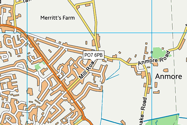 PO7 6PB map - OS VectorMap District (Ordnance Survey)