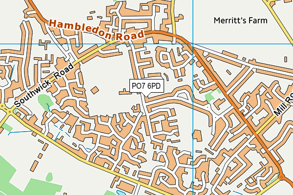 PO7 6PD map - OS VectorMap District (Ordnance Survey)