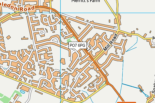 PO7 6PG map - OS VectorMap District (Ordnance Survey)