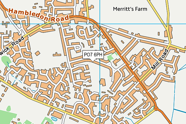 PO7 6PH map - OS VectorMap District (Ordnance Survey)