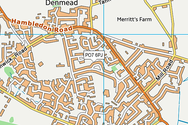 PO7 6PJ map - OS VectorMap District (Ordnance Survey)