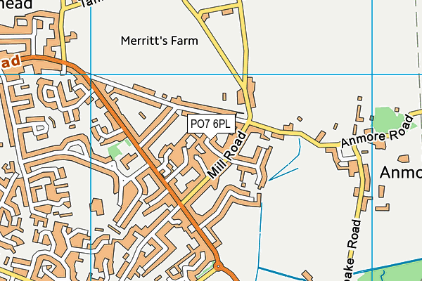 PO7 6PL map - OS VectorMap District (Ordnance Survey)