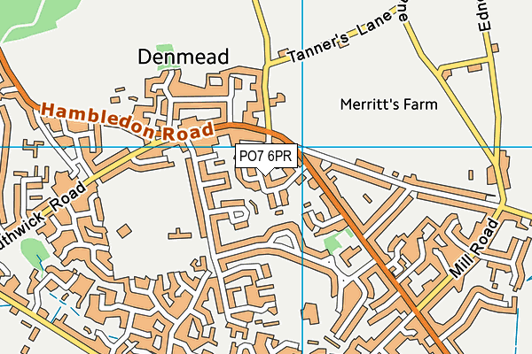 PO7 6PR map - OS VectorMap District (Ordnance Survey)