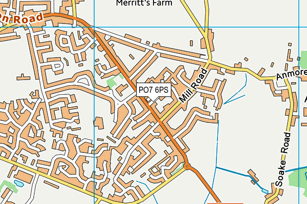PO7 6PS map - OS VectorMap District (Ordnance Survey)