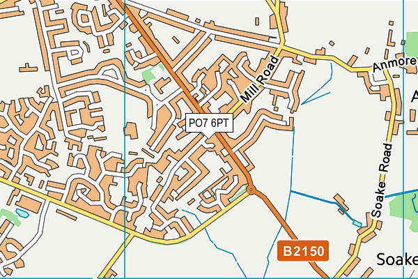 PO7 6PT map - OS VectorMap District (Ordnance Survey)