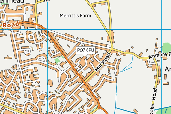 PO7 6PU map - OS VectorMap District (Ordnance Survey)