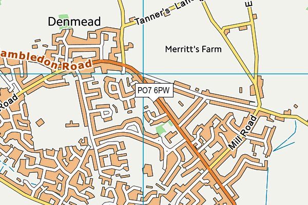 PO7 6PW map - OS VectorMap District (Ordnance Survey)