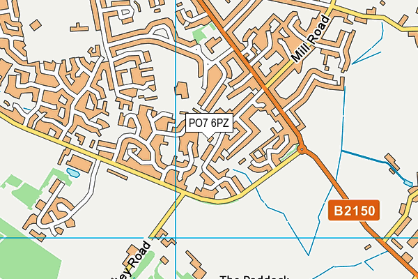 PO7 6PZ map - OS VectorMap District (Ordnance Survey)