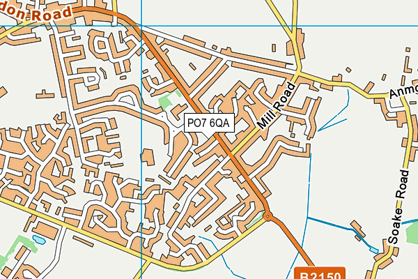 PO7 6QA map - OS VectorMap District (Ordnance Survey)