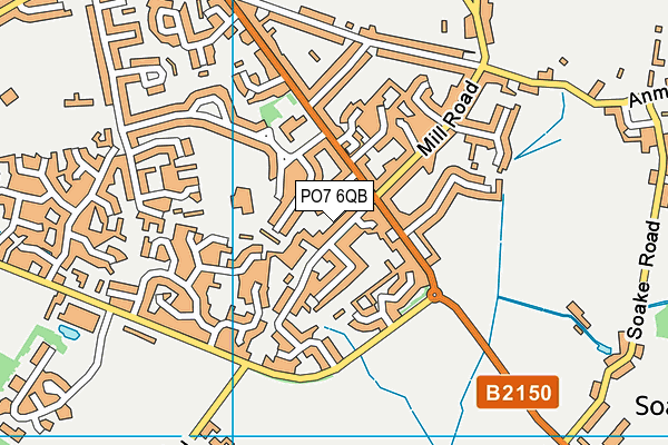 PO7 6QB map - OS VectorMap District (Ordnance Survey)