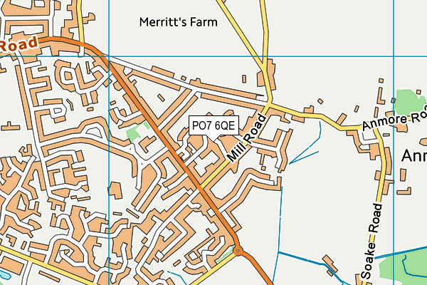 PO7 6QE map - OS VectorMap District (Ordnance Survey)