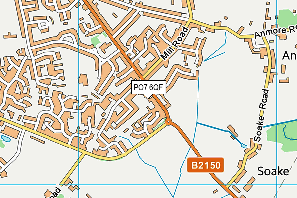 PO7 6QF map - OS VectorMap District (Ordnance Survey)