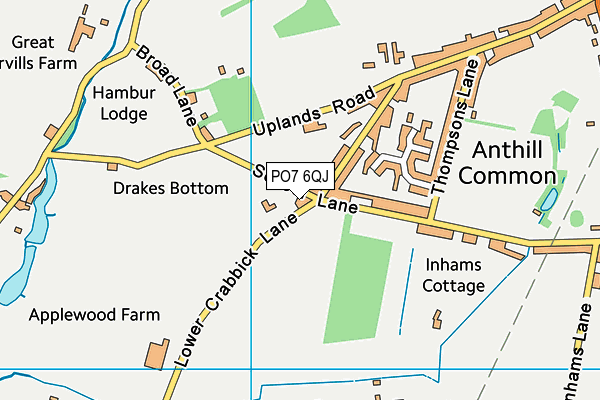 PO7 6QJ map - OS VectorMap District (Ordnance Survey)