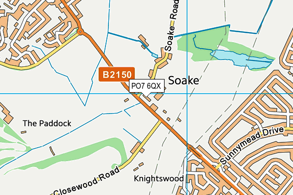 PO7 6QX map - OS VectorMap District (Ordnance Survey)