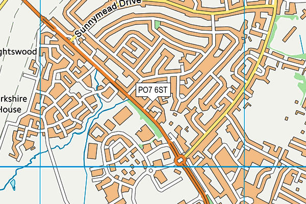 PO7 6ST map - OS VectorMap District (Ordnance Survey)