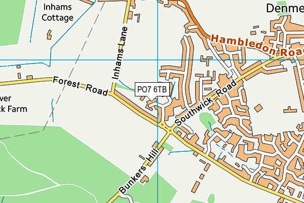 PO7 6TB map - OS VectorMap District (Ordnance Survey)