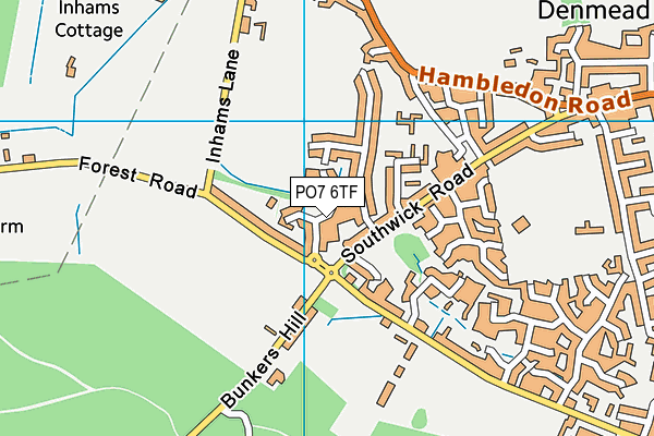 PO7 6TF map - OS VectorMap District (Ordnance Survey)