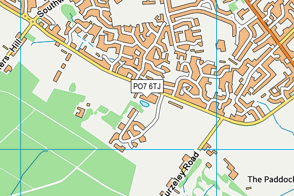 PO7 6TJ map - OS VectorMap District (Ordnance Survey)