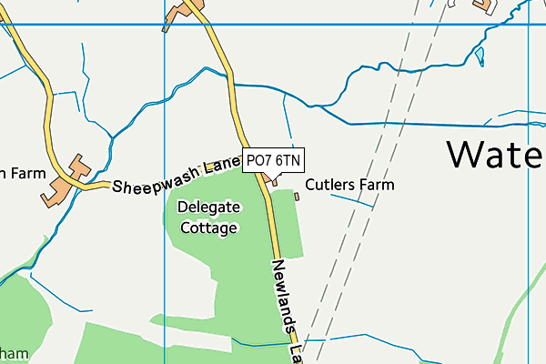 PO7 6TN map - OS VectorMap District (Ordnance Survey)