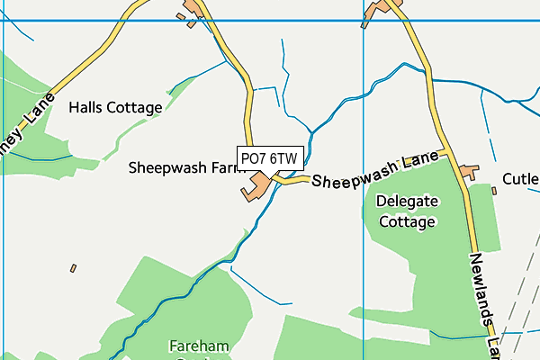 PO7 6TW map - OS VectorMap District (Ordnance Survey)